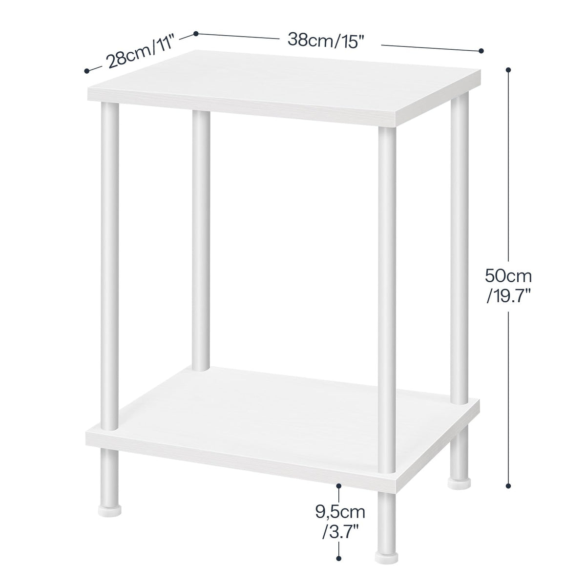 HOOBRO End Table, Small Side Table, Nightstand with 2-Layer Storage Shelves, Sofa Table for Small Spaces, Living Room, Bedroom, Stable Frame, Easy Assembly, Rustic Brown BF09BZ01