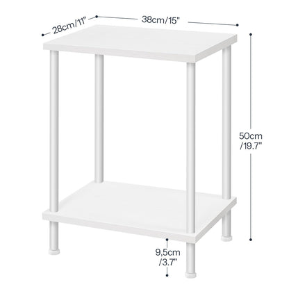 HOOBRO End Table, Small Side Table, Nightstand with 2-Layer Storage Shelves, Sofa Table for Small Spaces, Living Room, Bedroom, Stable Frame, Easy Assembly, Rustic Brown BF09BZ01