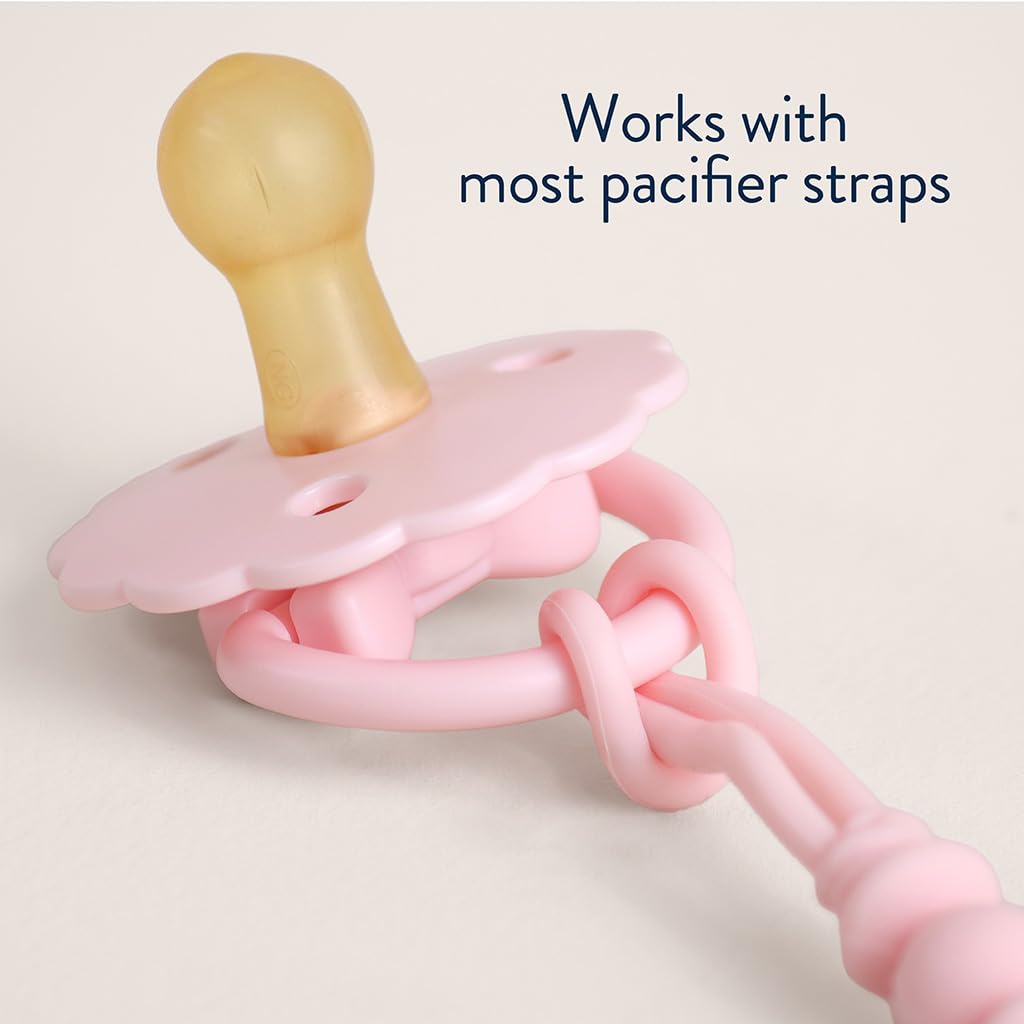 Itzy Ritzy Natural Rubber Pacifiers for 0–6 Mos, Set of 2, Blossom/Rosewood