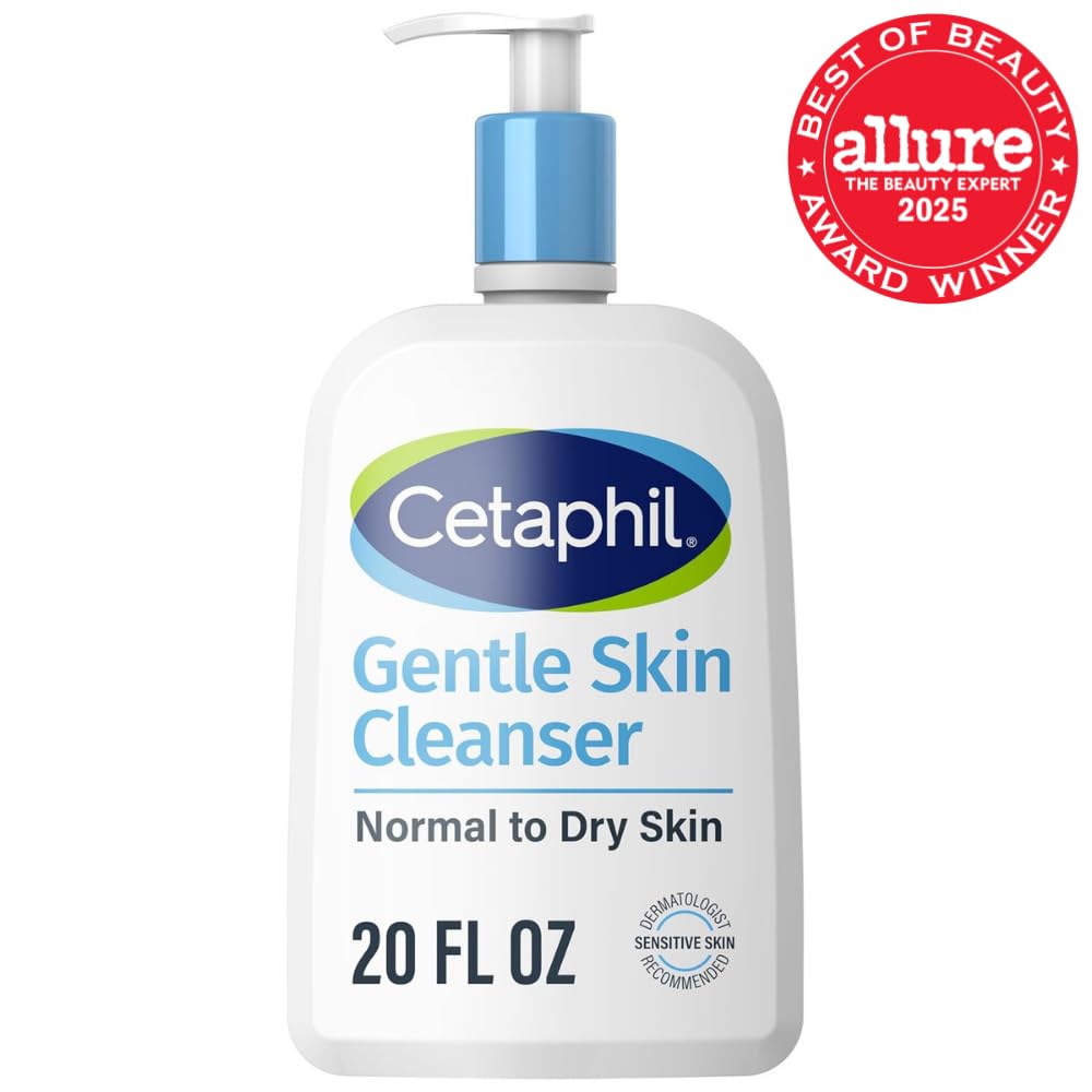 Cetaphil Gentle Cleanser, Hydrating Face Wash, 16oz + Travel Lotion, 2oz