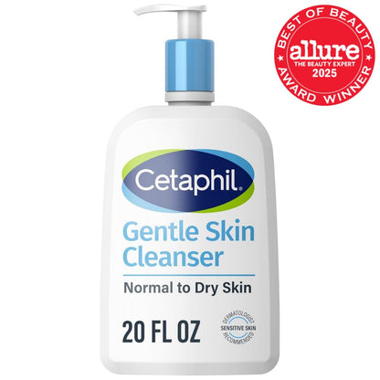 Cetaphil Gentle Cleanser, Hydrating Face Wash, 16oz + Travel Lotion, 2oz