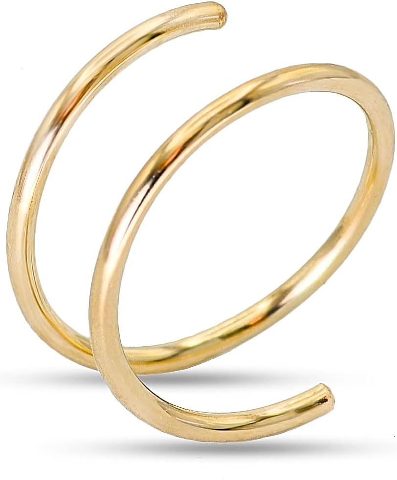 Double Hoop Nose Ring, 14K Gold Filled/Sterling Silver,20G/22G,6mm/7mm/8mm
