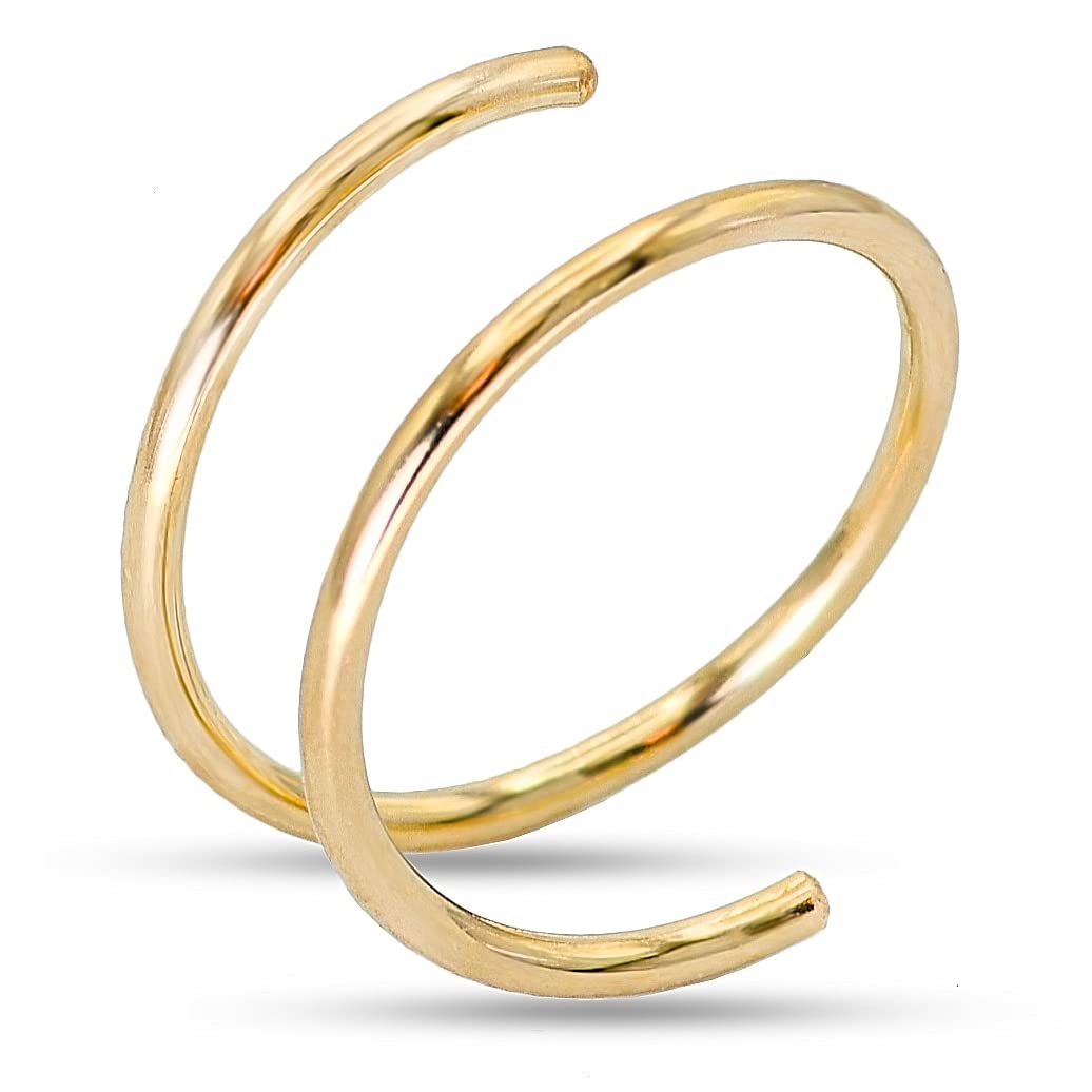 Double Hoop Nose Ring, 14K Gold Filled/Sterling Silver,20G/22G,6mm/7mm/8mm