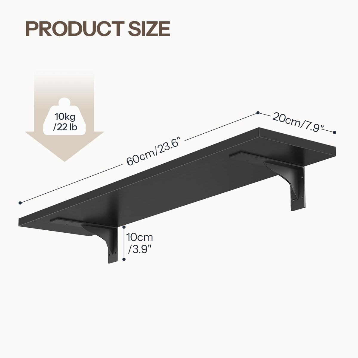 HOOBRO Floating Shelves for Wall, 15.7" Wall Mounted Shelves Set of 2