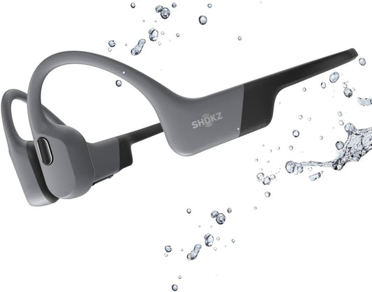 SHOKZ OpenSwim Pro Open-Ear MP3 Headphones, Grey, IP68 Waterproof, 32GB MP3
