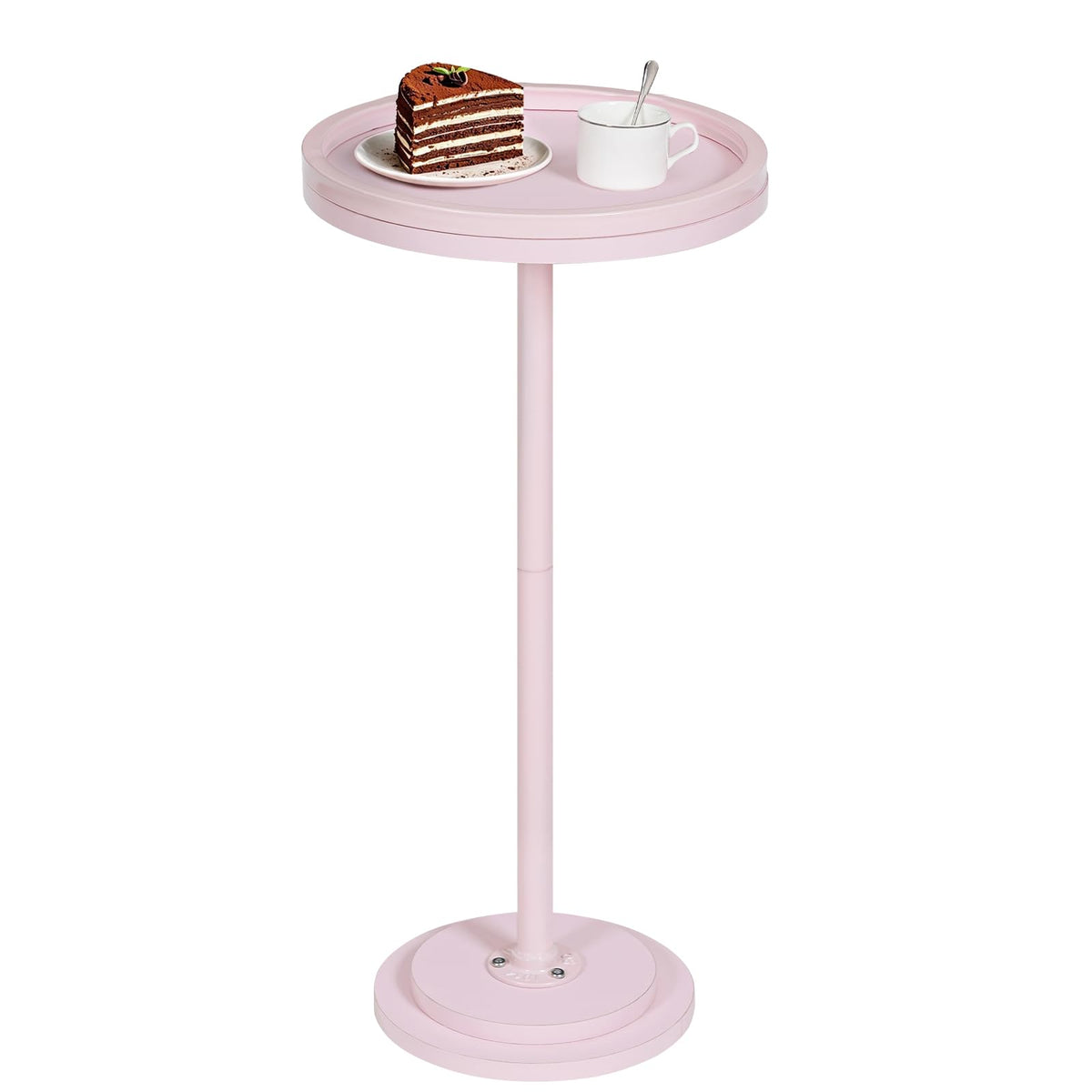 HOOBRO Small Round Side Table, Drink Table, Coffee Martini Table with Pedestal Accent for Small Spaces in Living Room, Bedroom, Sofa Couch, Rustic Brown BF168BZ01