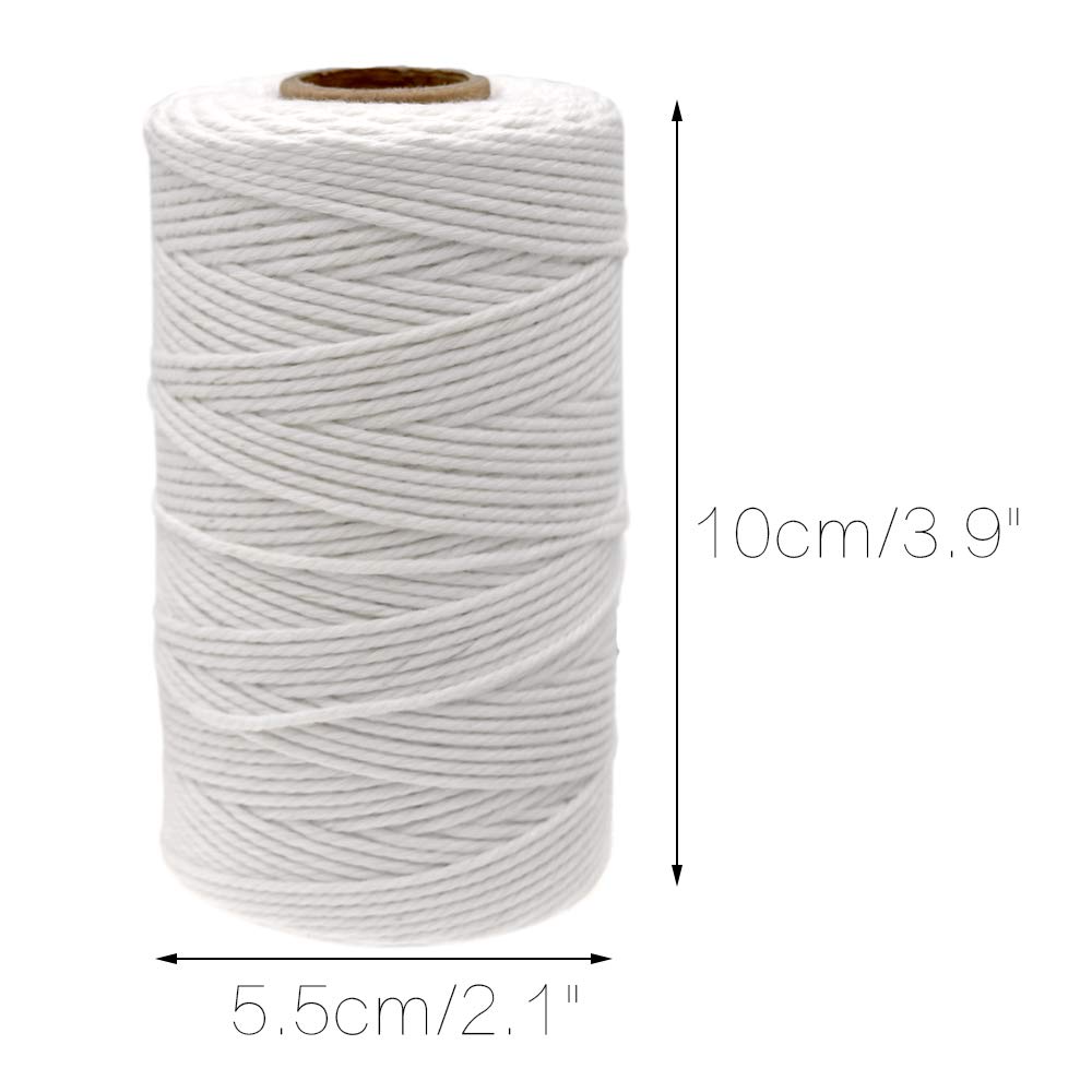 jijAcraft 50M White Cotton String: 2MM Cooking String for DIY Crafts