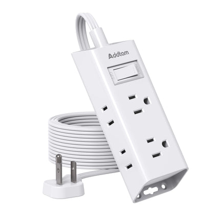 Addtam Flat Plug Extension Cord with 6 Outlet Extender for Cruise Travel