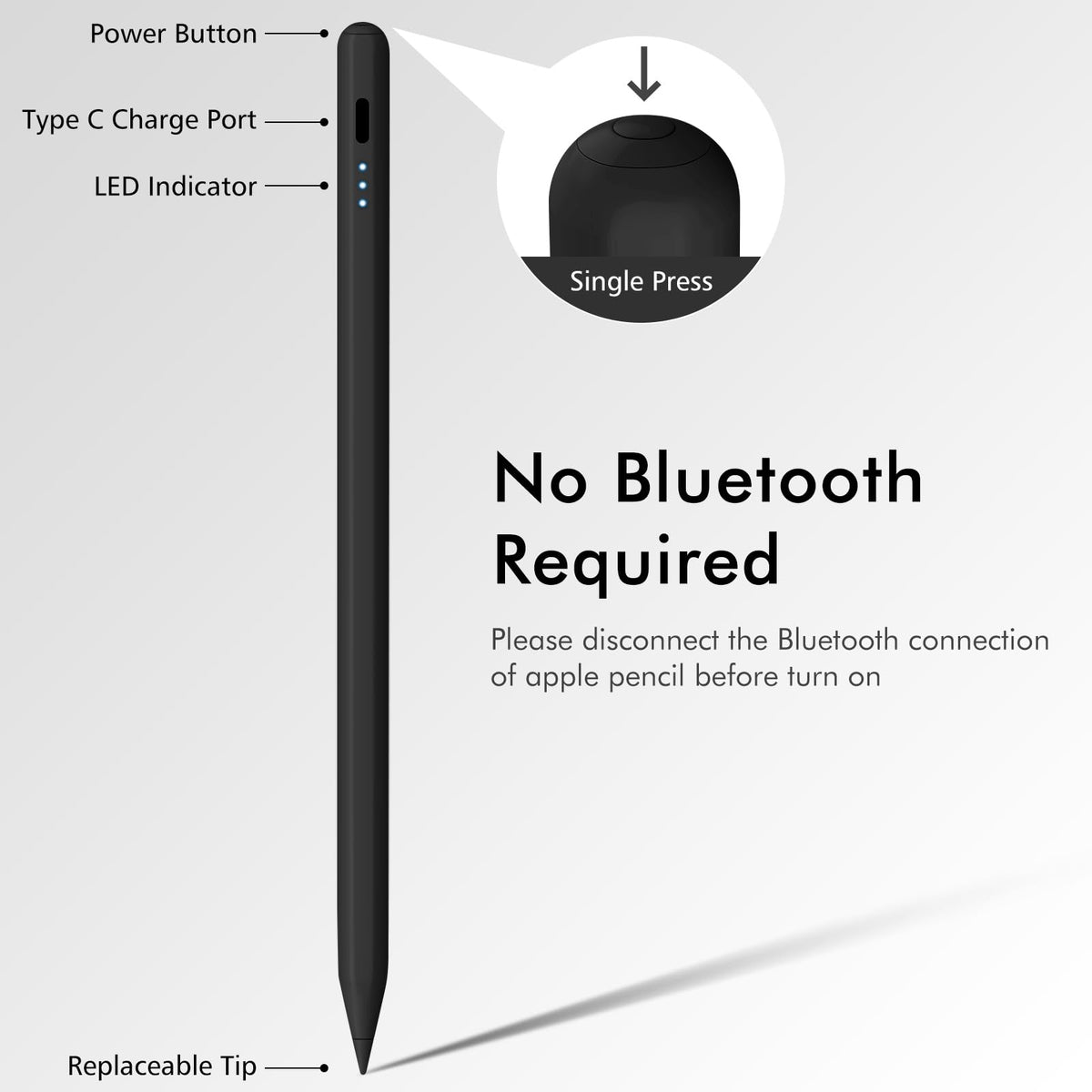 DIGIROOT iPad Pencil for 2018-2026, Plam Rejection Stylus Pen for iPad