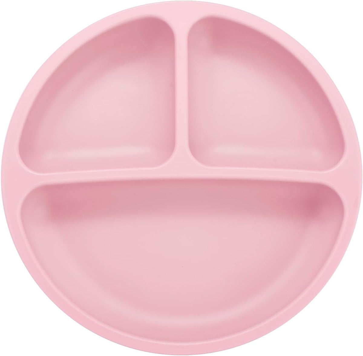 PandaEar 3 Pack Toddler Plates, Silicone Divided Suction Plate for Babies, BPA-Free 100% Food-Grade Silicone Unbreakable Baby Plate (Pink/Purple/Blue, Without Lids)
