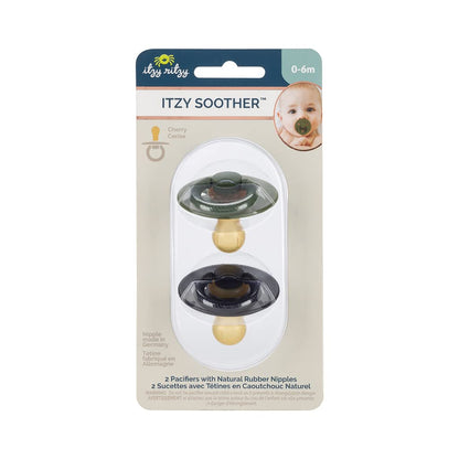 Itzy Ritzy Natural Rubber Pacifiers for 0–6 Mos, Set of 2, Blossom/Rosewood
