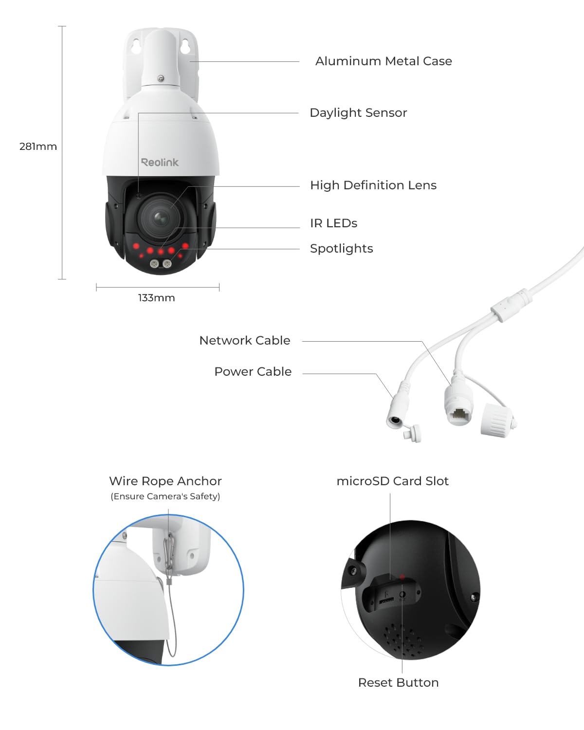 REOLINK RLC-823S2 4K 16X Optical Zoom PoE Security Camera PTZ for Outdoor