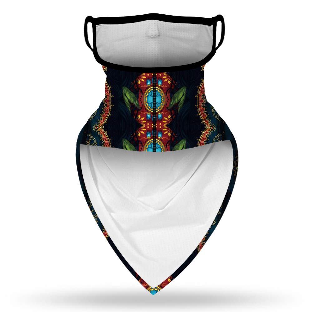 YAYOUREL Neck Gaiter Face Mask Bandanas for Men Women UV Face Scarf Cover Ear Loop Hole Facemask for Fishing Running Cycling