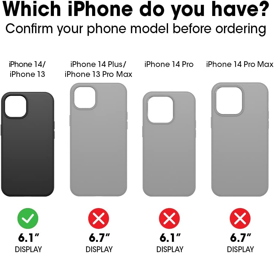 OtterBox iPhone 14 & iPhone 13 Commuter Series Case - BLACK , slim & tough, pocket-friendly, with port protection