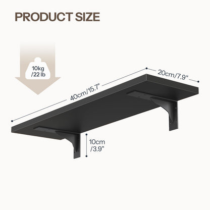 HOOBRO Floating Shelves for Wall, 15.7" Wall Mounted Shelves Set of 2