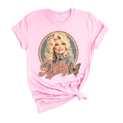 Dolly Legend Parton Shirt for Women, Memorial Butterfly Retro Country Music Tee