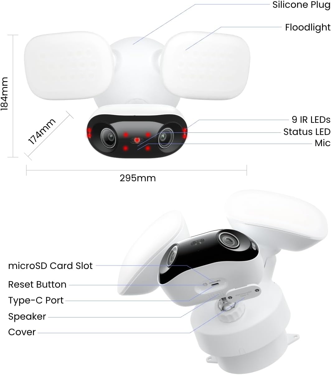 REOLINK Elite Floodlight WiFi 4K 8MP 180° Panoramic Wired Floodlight Camera