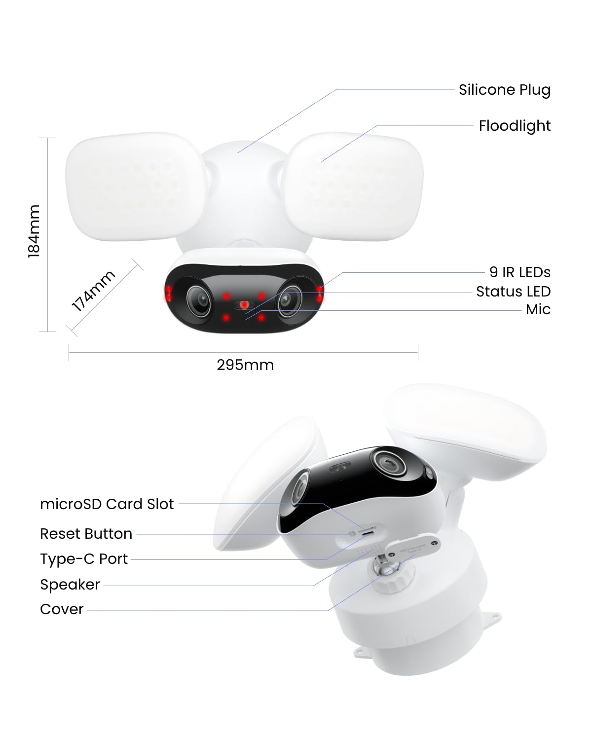 REOLINK Elite Floodlight WiFi 4K 8MP 180° Panoramic Wired Floodlight Camera