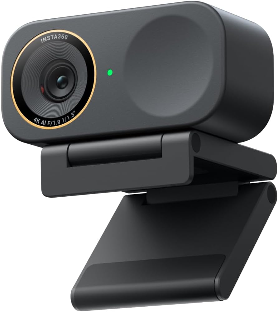 Insta360 Link 2C Pro – 4K Webcam for PC/Mac, 1/1.3” Sensor, Low-Light, Auto Framing, HDR, Directional Noise-Canceling Mics, Supports Stream Deck, Zoom, Teams, Twitch for Streaming or Meetings