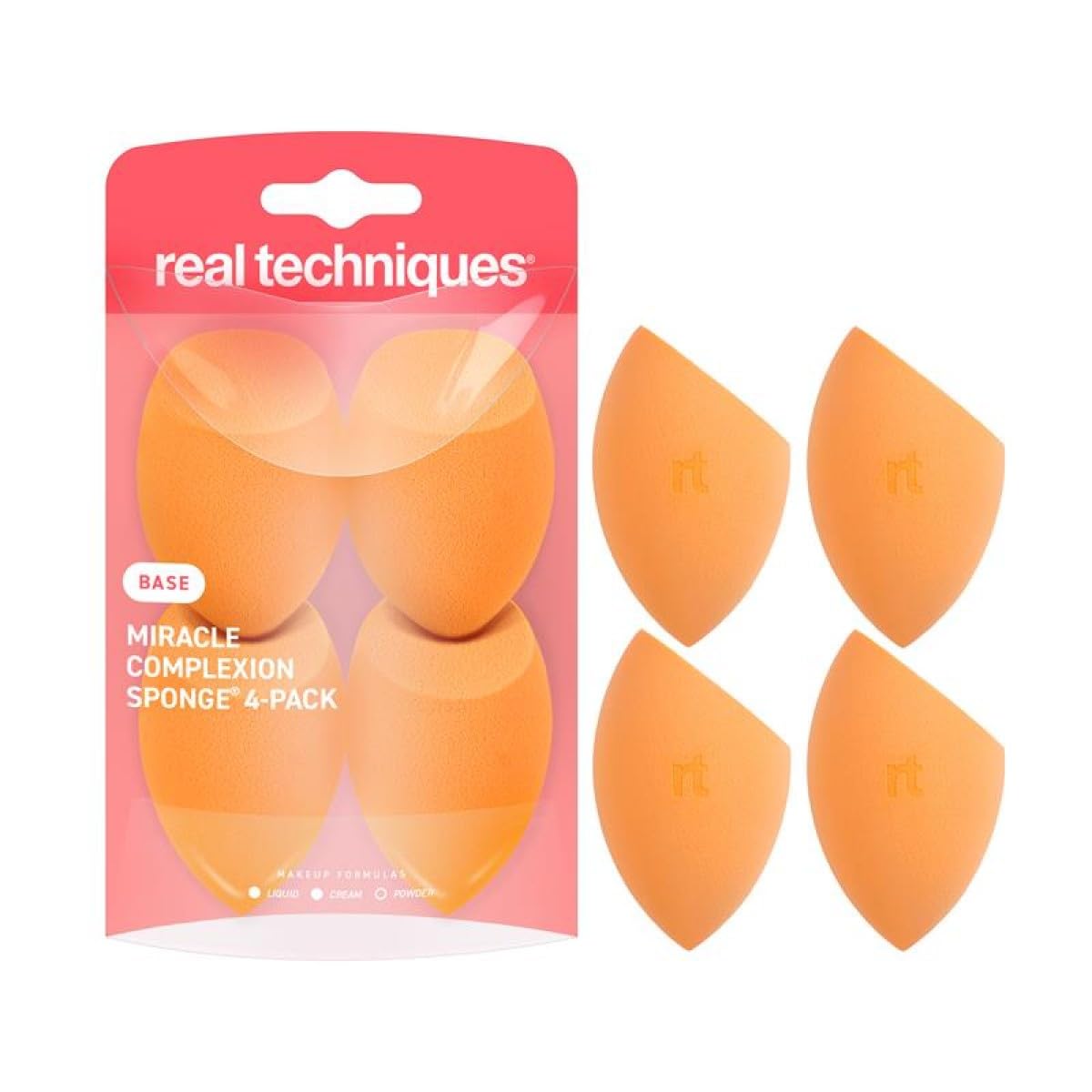Real Techniques Mini Miracle Complexion Sponge for Makeup, 4 Count
