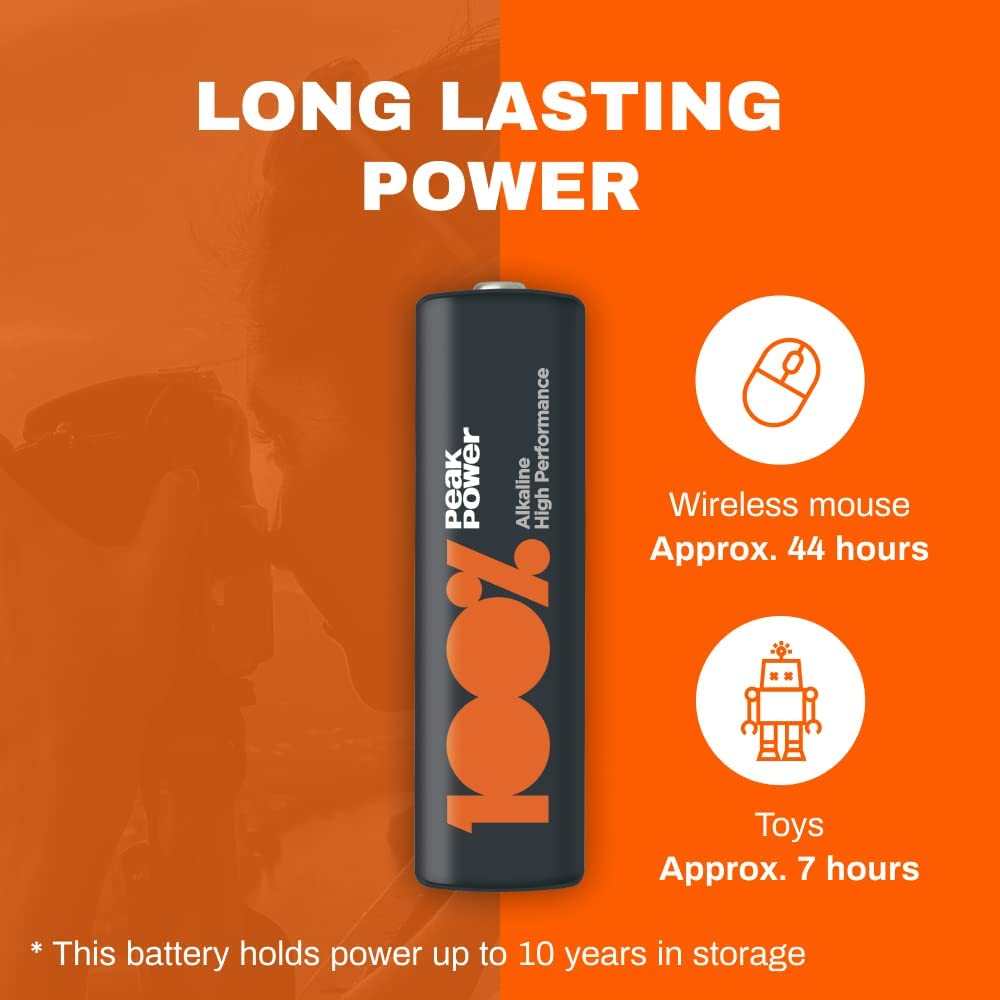 100PP AAA Batteries 40 Pack | Alkaline 1.5V Long-Lasting Power