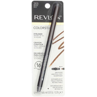 Revlon ColorStay Pencil Waterproof Eyeliner, 202 Black Brown, 0.01 oz
