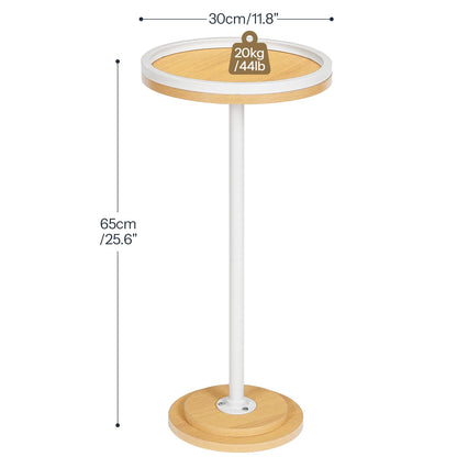 HOOBRO Small Round Side Table, Drink Table, Coffee Martini Table with Pedestal Accent for Small Spaces in Living Room, Bedroom, Sofa Couch, Rustic Brown BF168BZ01