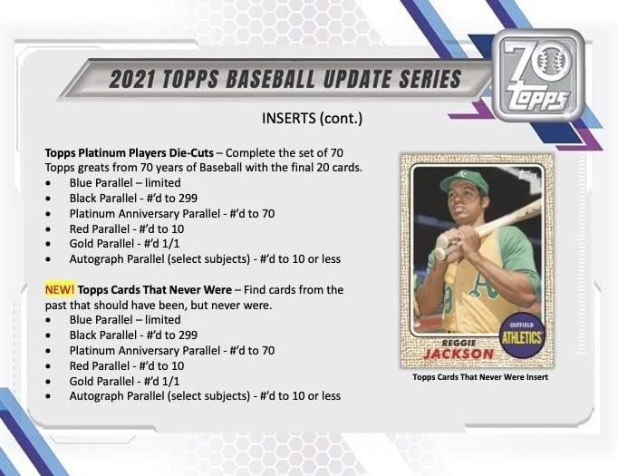 2021 Topps Update Series Baseball Retail Display Box