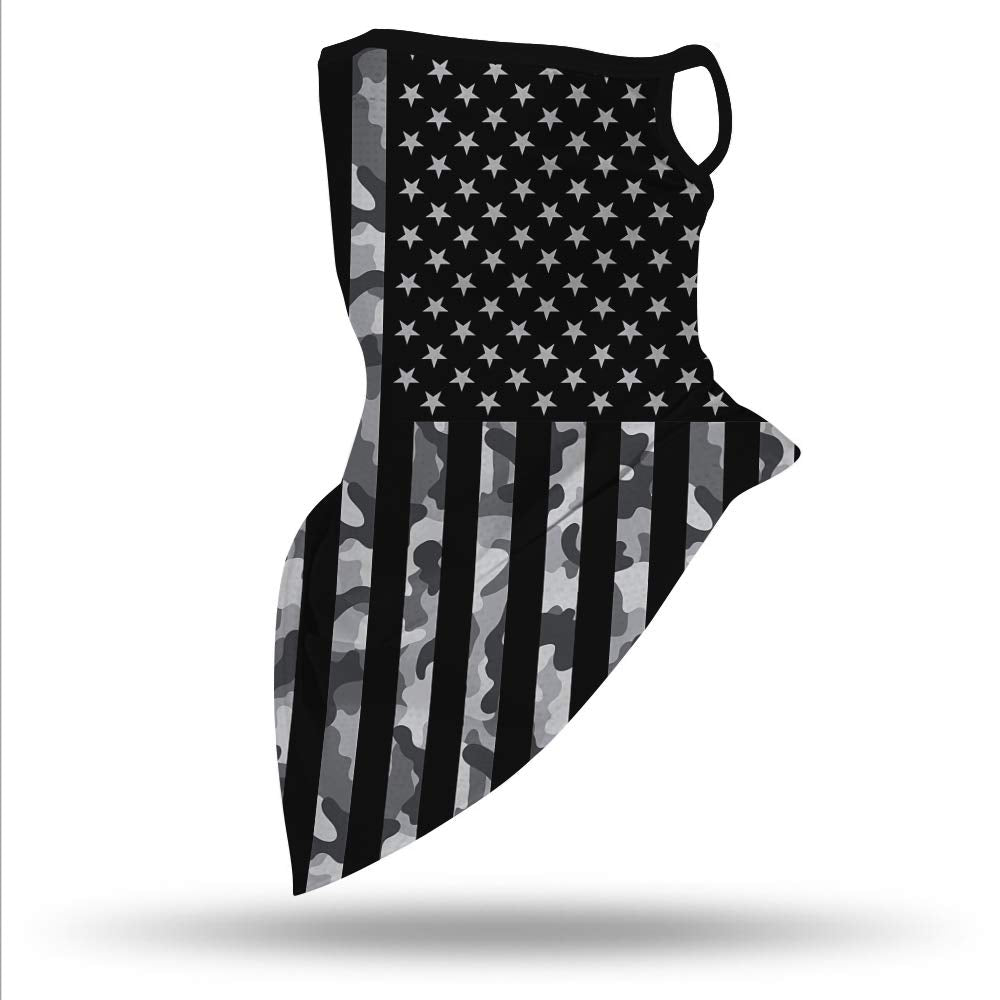 YAYOUREL Neck Gaiter Face Mask Bandanas for Men Women UV Face Scarf Cover Ear Loop Hole Facemask for Fishing Running Cycling