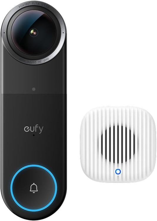 eufy Security 3K Wired Doorbell Cam S4, New VR Doorbell, 180°Panoramic View