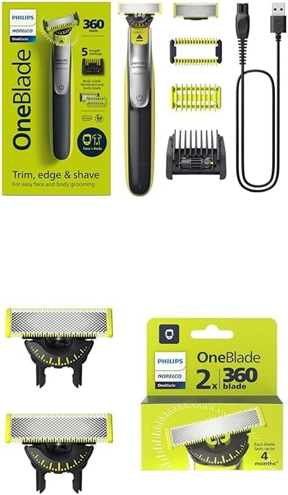 Philips Norelco OneBlade 360 Hybrid Face + Body Trimmer and Shaver
