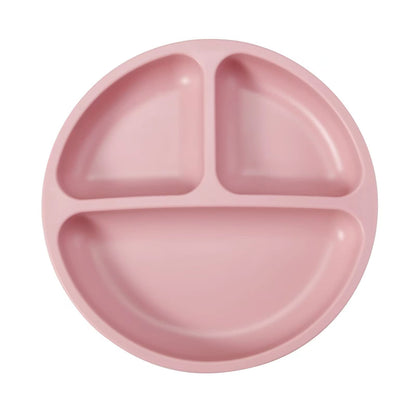 PandaEar 3 Pack Toddler Plates, Silicone Divided Suction Plate for Babies, BPA-Free 100% Food-Grade Silicone Unbreakable Baby Plate (Pink/Purple/Blue, Without Lids)