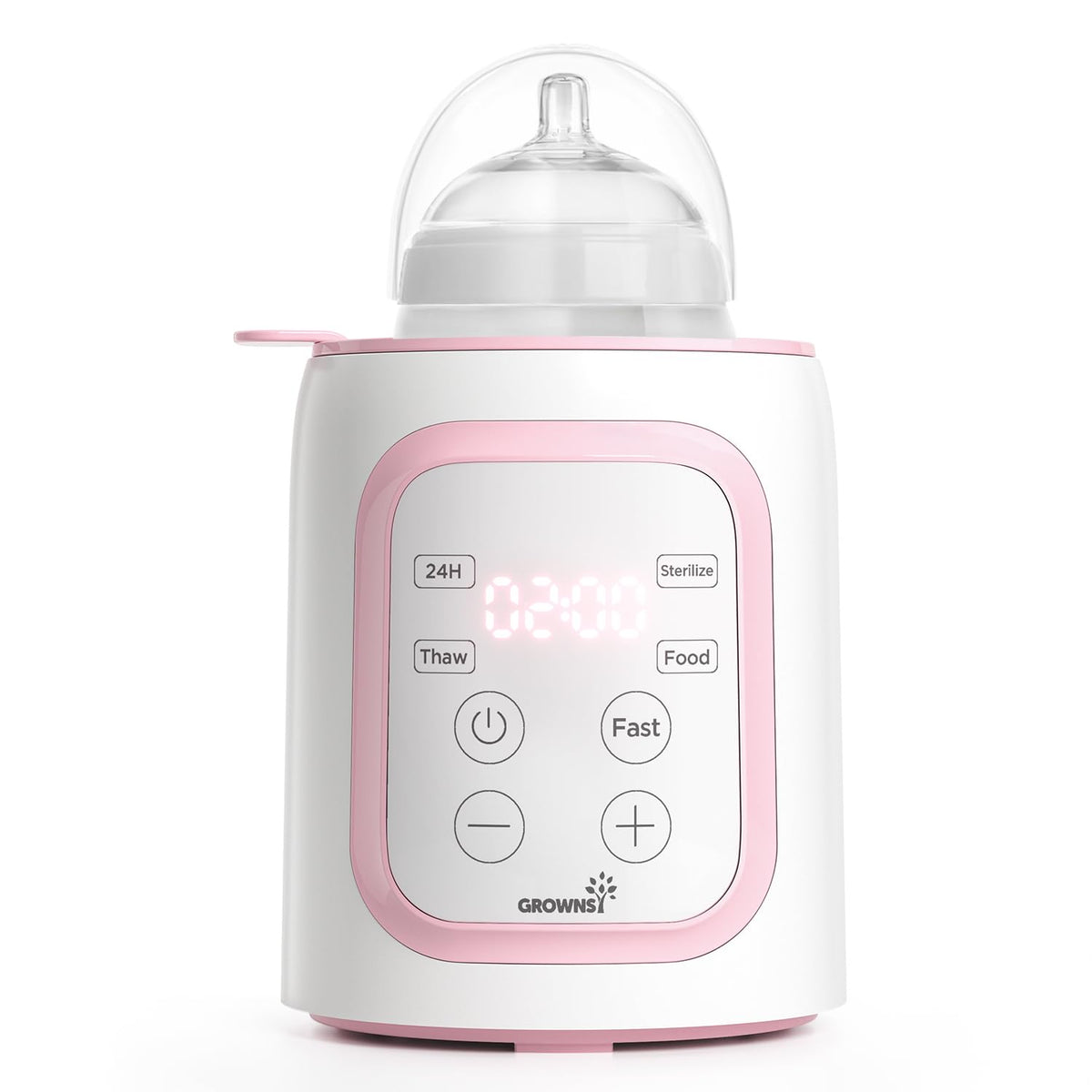 Grownsy 8-in-1 OG Fast Bottle Warmer with Timer, Gray