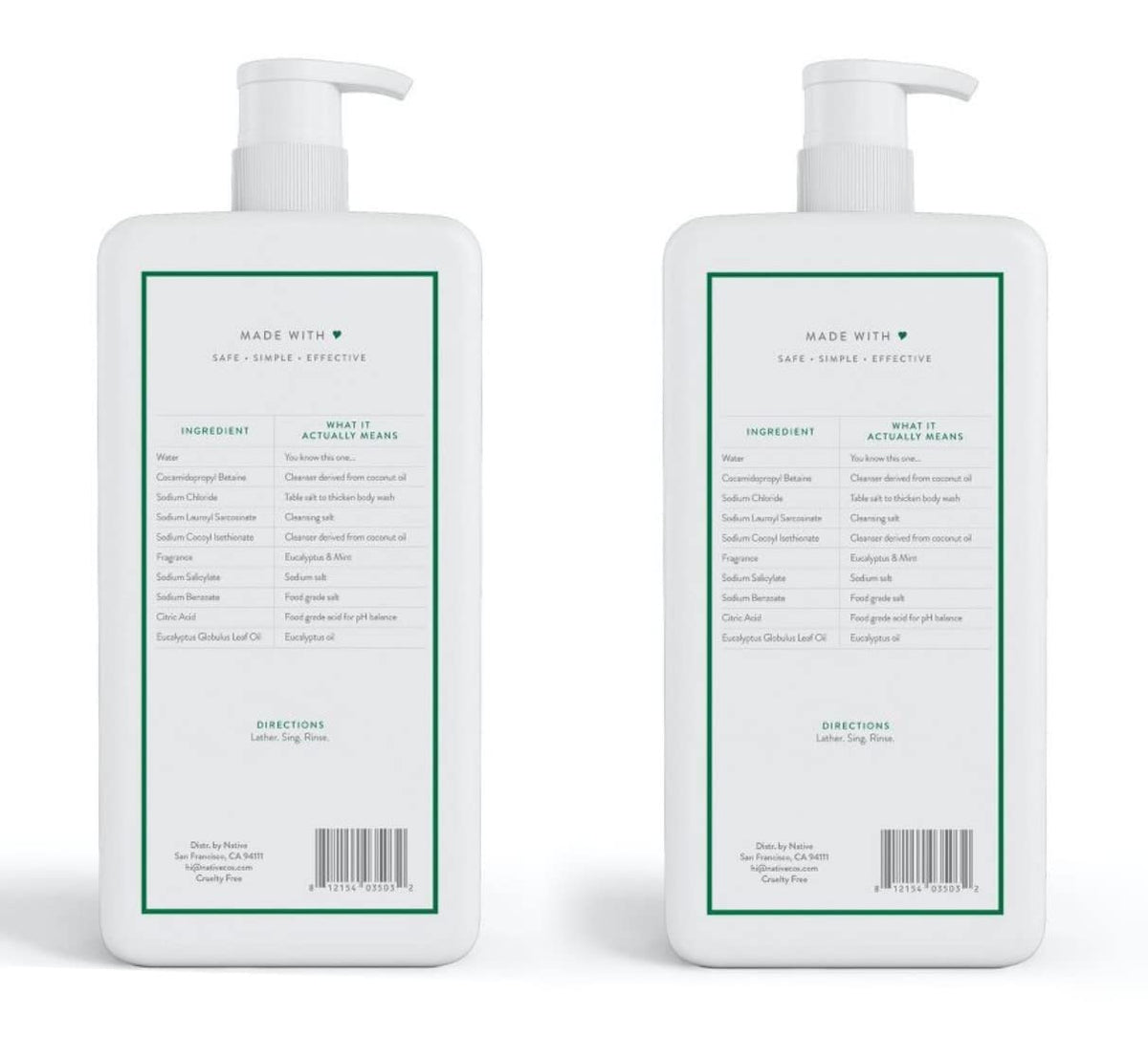 Native Body Wash 3 Pack - Natural Body Wash Women & Men - SLS & Paraben Free - Cucumber & Mint, Coconut & Vanilla, Lavender & Rose