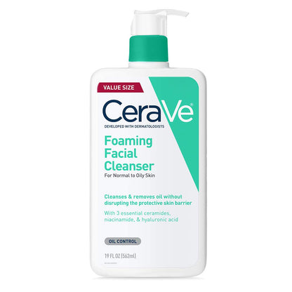 CeraVe Foaming Facial Cleanser, Gentle Cleanser for Oily Skin, 8oz