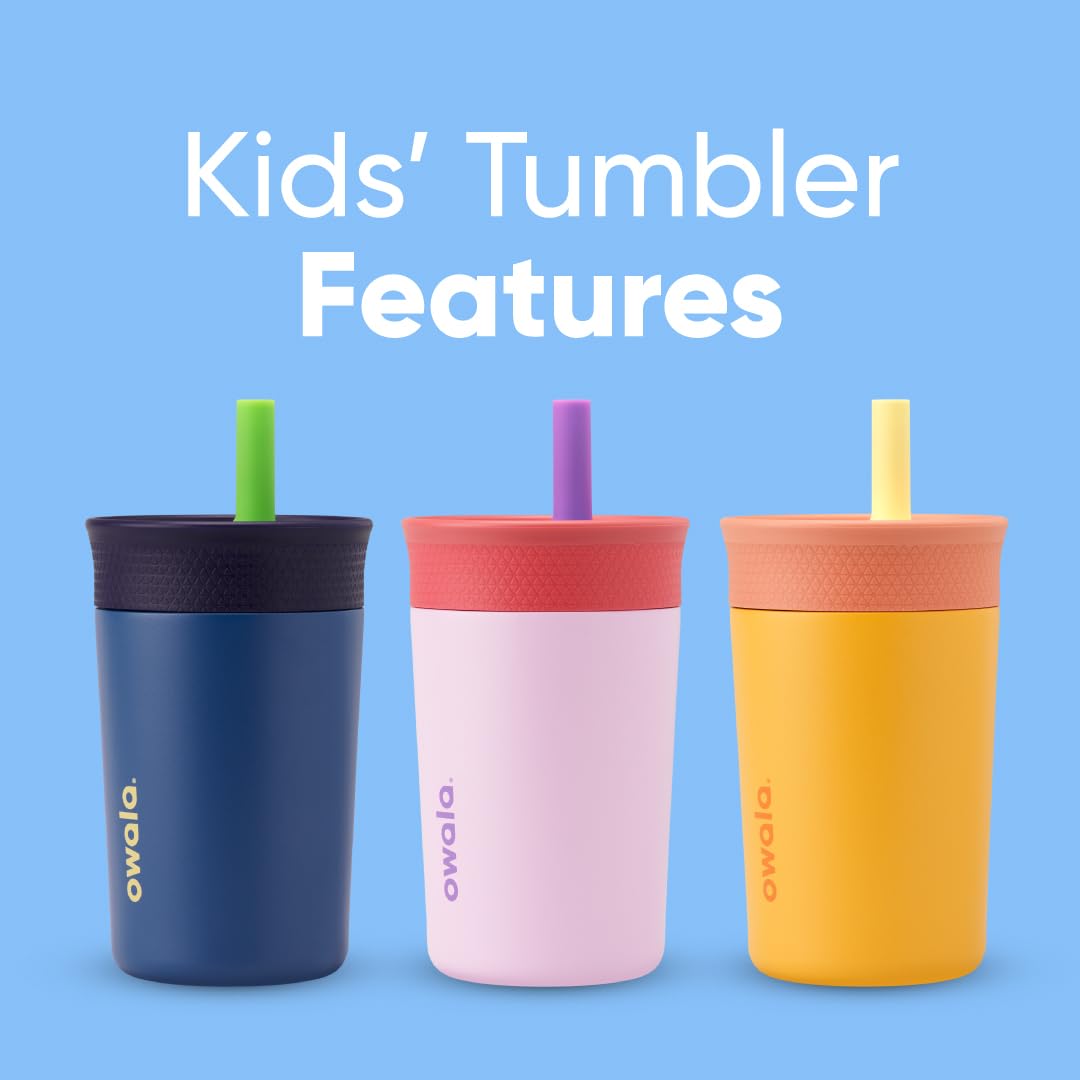 Owala Tumbler Kids Plastic Water Bottle 15 oz Home Base