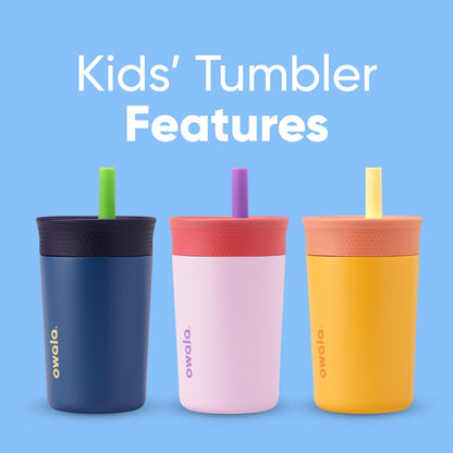 Owala Tumbler Kids Plastic Water Bottle 15 oz Home Base