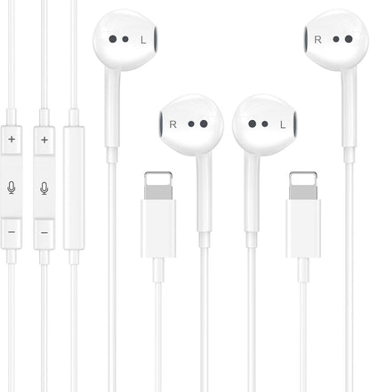 2 Pack [Apple MFi Certified] Wired Earphones for iPhone 14 13 12 11 Pro Max