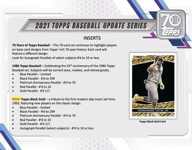 2021 Topps Update Series Baseball Retail Display Box