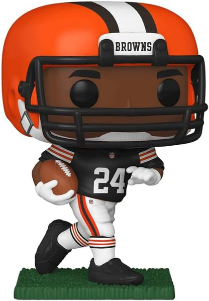 Nick Chubb #140 Facsimile Signed Reprint Laser Autographed Funko POP! Cleveland Browns Figurine with Protector Case