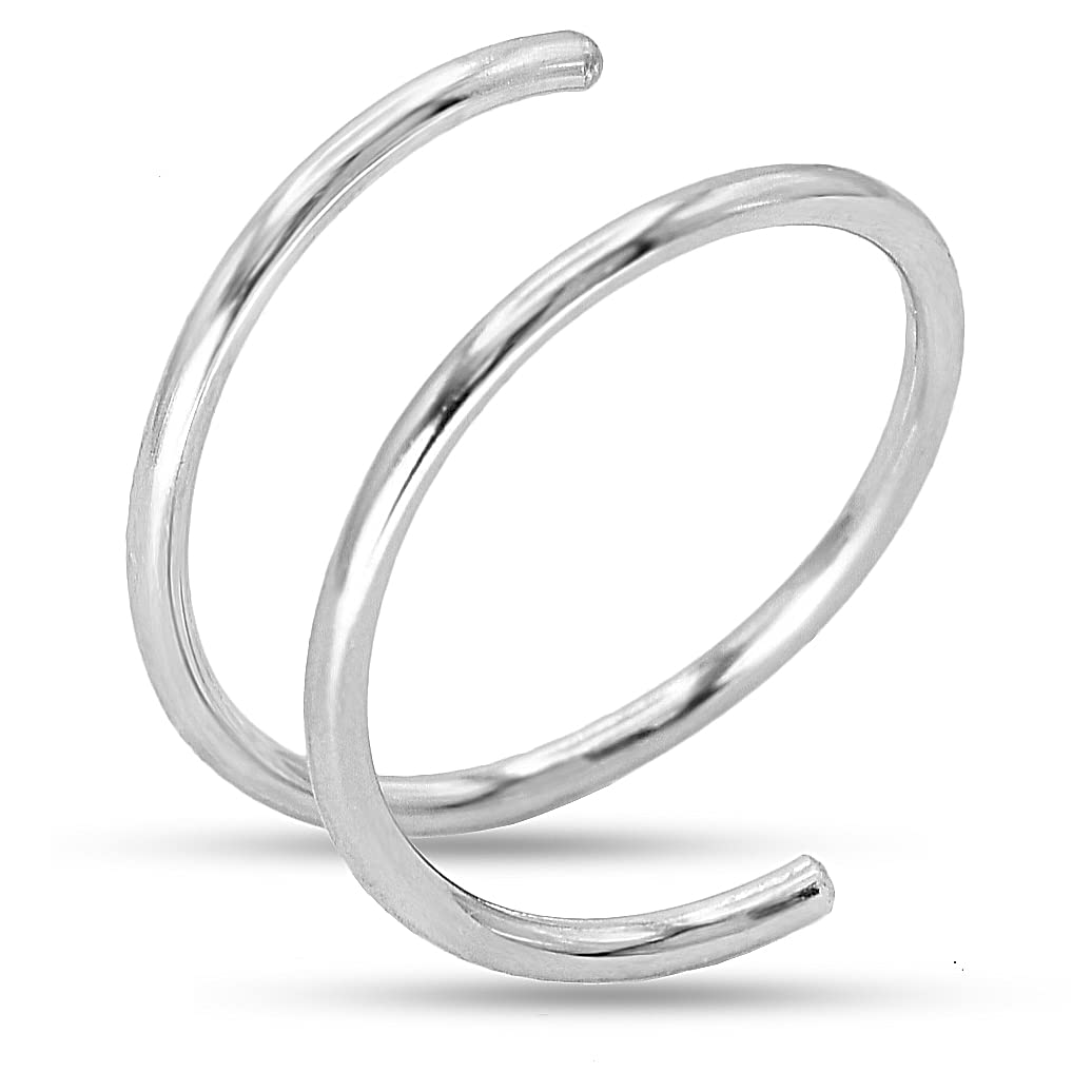 Double Hoop Nose Ring, 14K Gold Filled/Sterling Silver,20G/22G,6mm/7mm/8mm