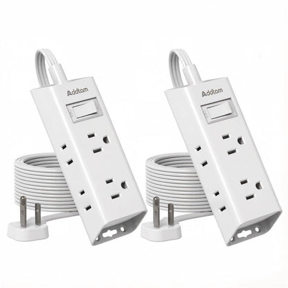 Addtam Flat Plug Extension Cord with 6 Outlet Extender for Cruise Travel