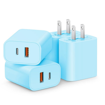 [4 Pack] 20W USB C Charger Block Fast Charging Multiport Adapter