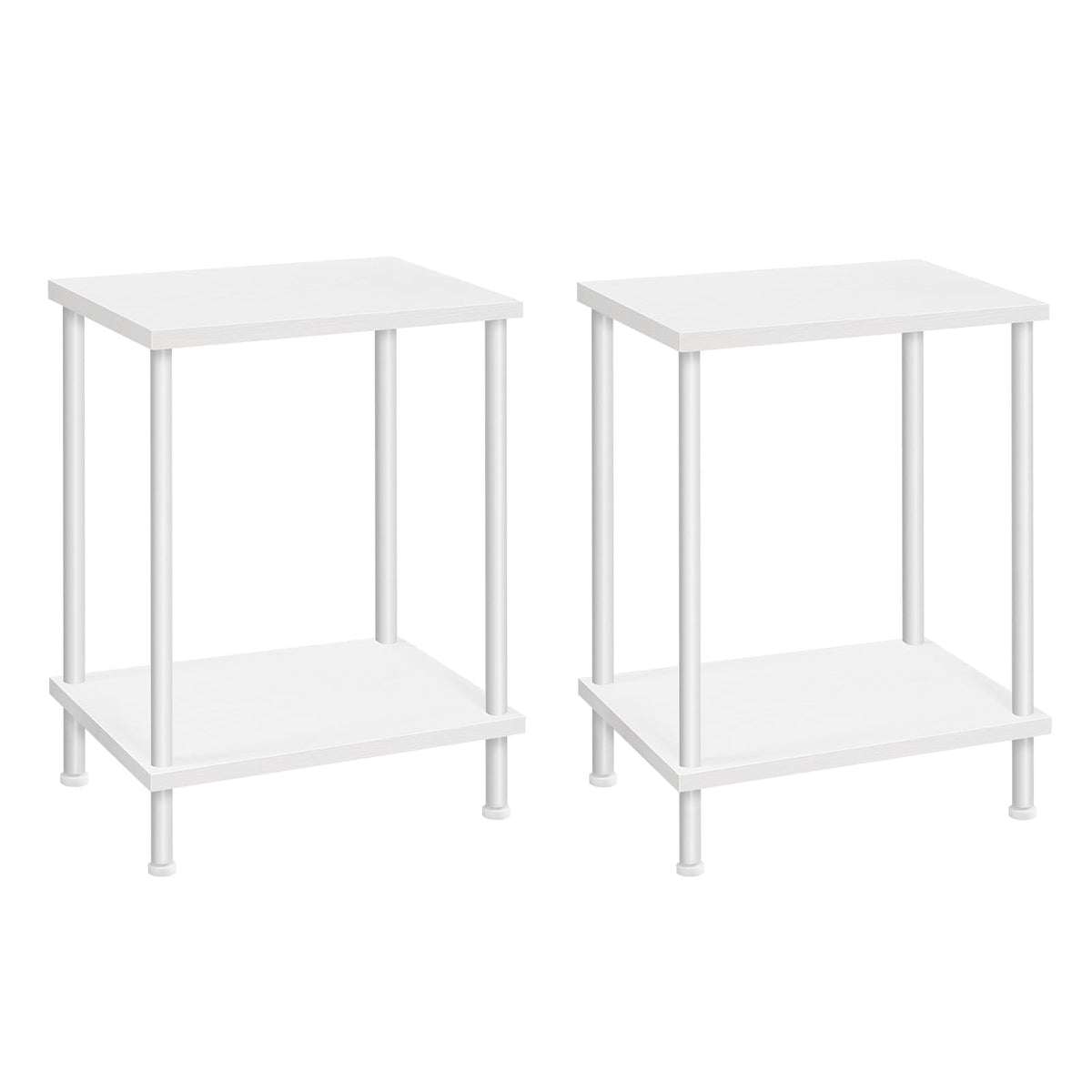 HOOBRO End Table, Small Side Table, Nightstand with 2-Layer Storage Shelves, Sofa Table for Small Spaces, Living Room, Bedroom, Stable Frame, Easy Assembly, Rustic Brown BF09BZ01
