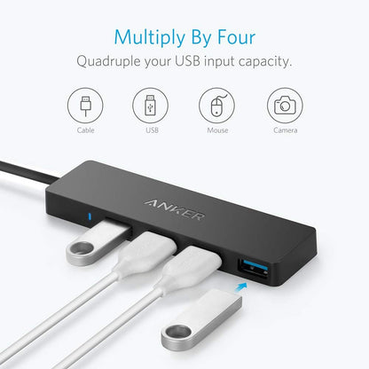 Anker USB Hub, 4-in-1 USB Splitter, 4 USB-A Ports with 5Gbps Data Transfer