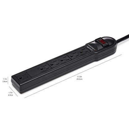Amazon Basics Surge Protector Power Strip, 6-Outlet, 790 Joules, Circuit Breaker, LED Indicator, 6ft Extension Cord, White