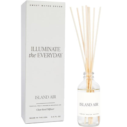 Sweet Water Decor Spa Day Reed Diffuser Set - Sea Salt, Jasmine, Wood, and Cream Scented Diffuser - Relaxing Spa Scent Diffusers for Home, Long Lasting Fragrance, Made in the USA