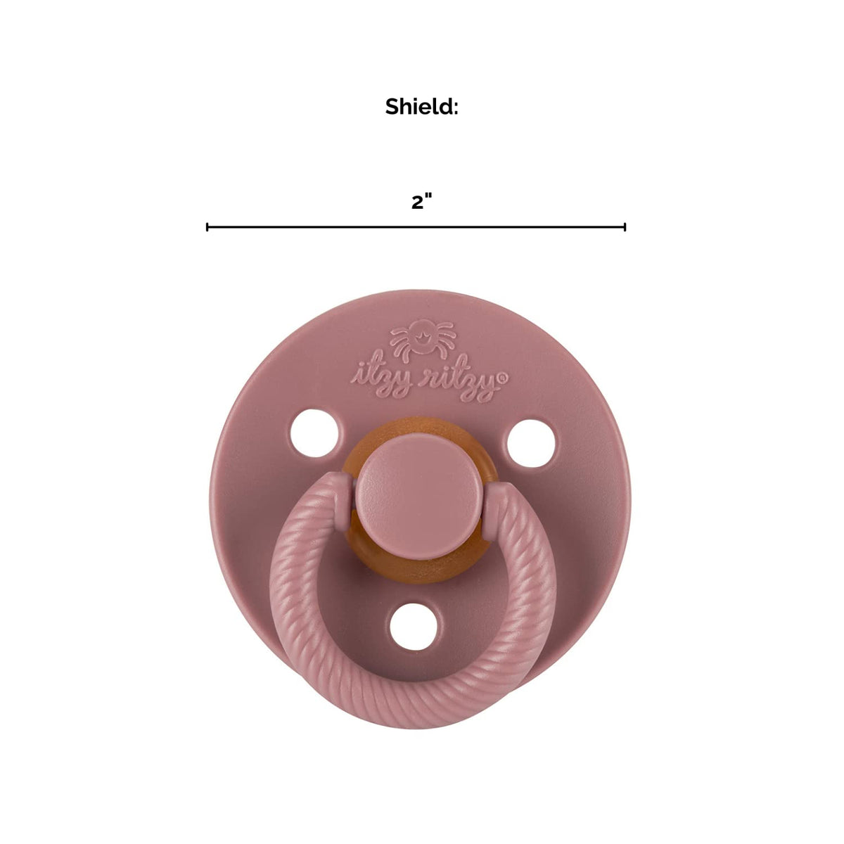 Itzy Ritzy Natural Rubber Pacifiers for 0–6 Mos, Set of 2, Blossom/Rosewood
