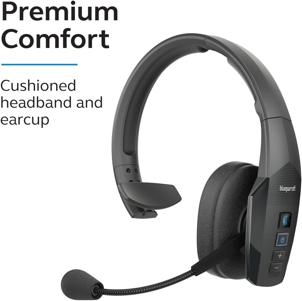 BlueParrott B450-XT Noise Cancelling Bluetooth Headset – Updated Design with Long Wireless Range, Up to 24 Hours of Talk Time & IP54-Rated Wireless Headset (Renewed)