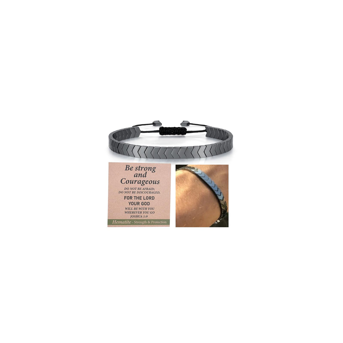 Natural Hematite Arrow Bracelet-Handmade Gifts for Him/Her-Strength/Protection-Unisex Style/Adjustable